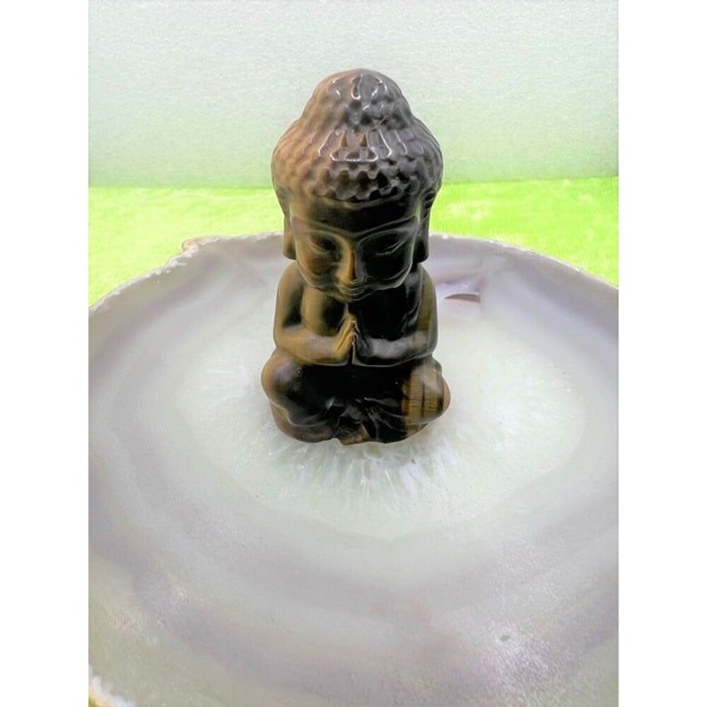 Yellow Tiger Eye Buddha Carving